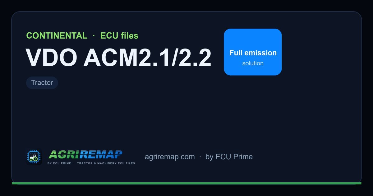 Available solutions for the CONTINENTAL VDO ACM2.1/2.2 ECU family: DPF Delete