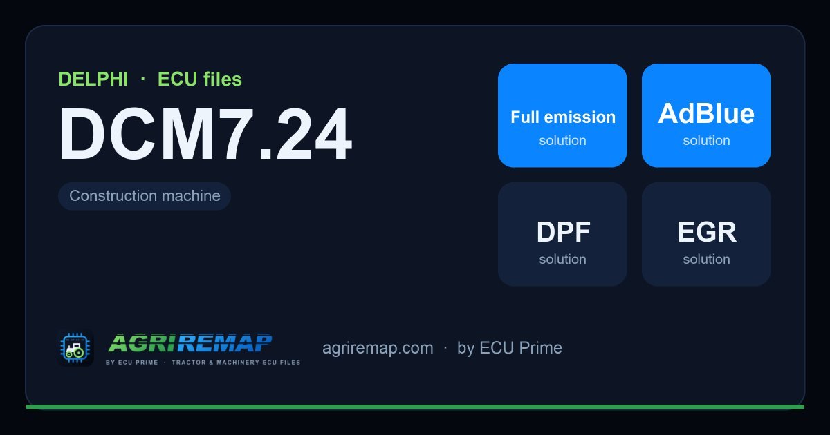 Solutions disponibles pour la famille d'ECU DELPHI DCM7.24 : Suppression FAP (DPF), Suppression AdBlue / SCR, Suppression EGR