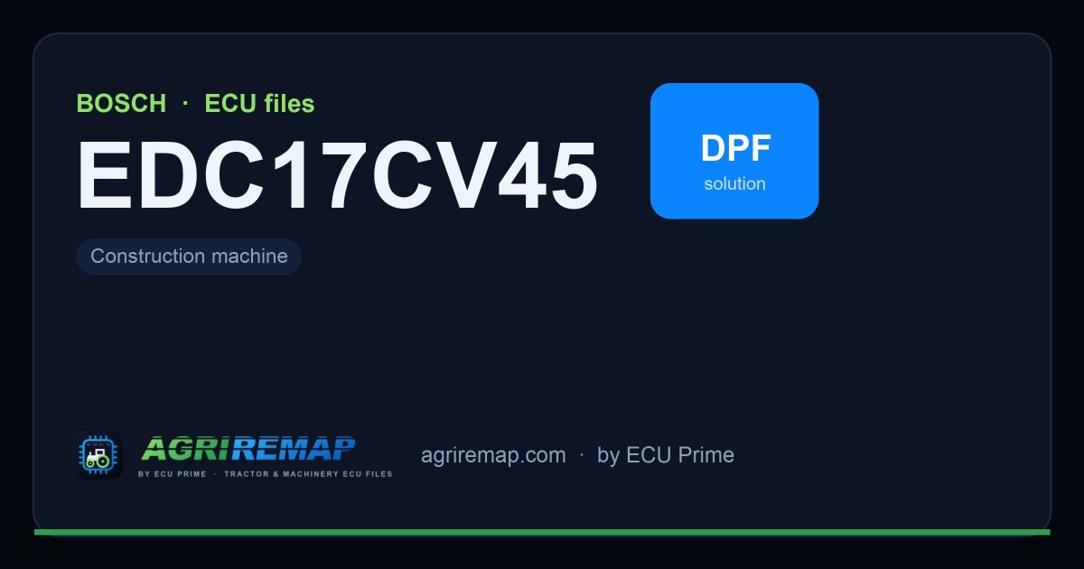 Solutions disponibles pour la famille d'ECU BOSCH EDC17CV45 : Suppression FAP (DPF)