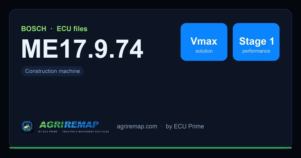 Available solutions for the BOSCH ME17.9.74 ECU family: Stage 1 Remap