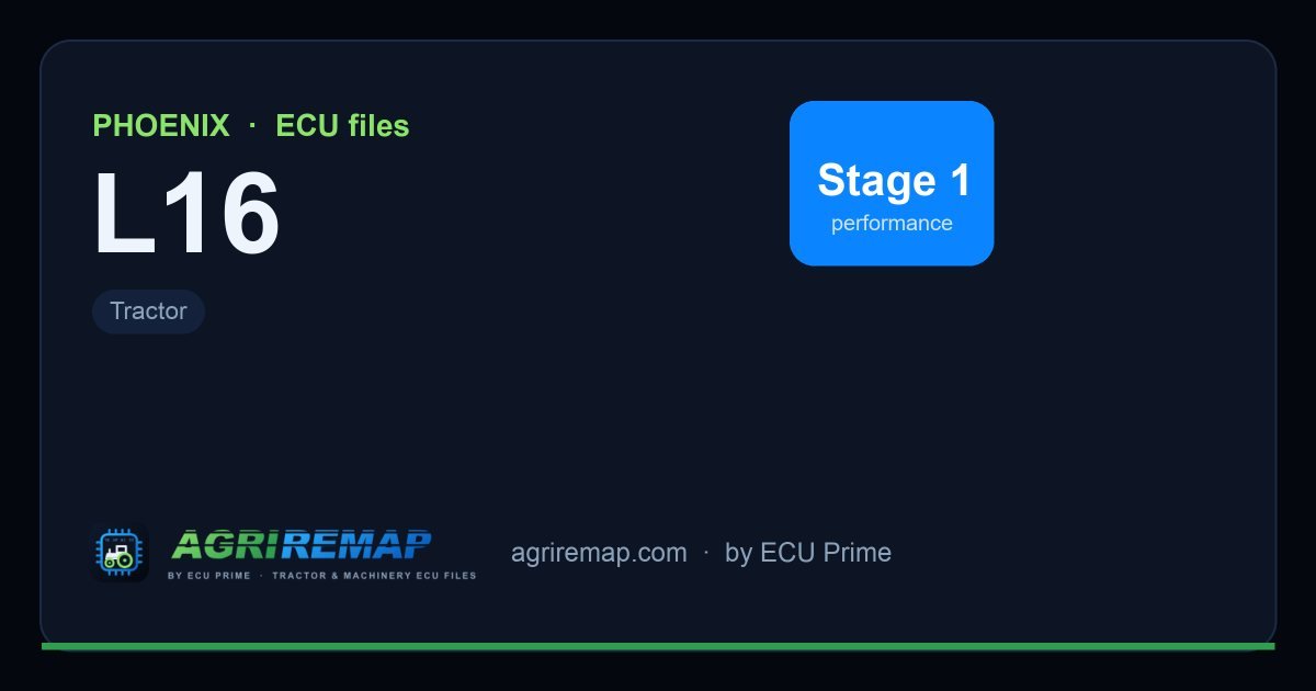 Available solutions for the PHOENIX L16 ECU family: Stage 1 Remap