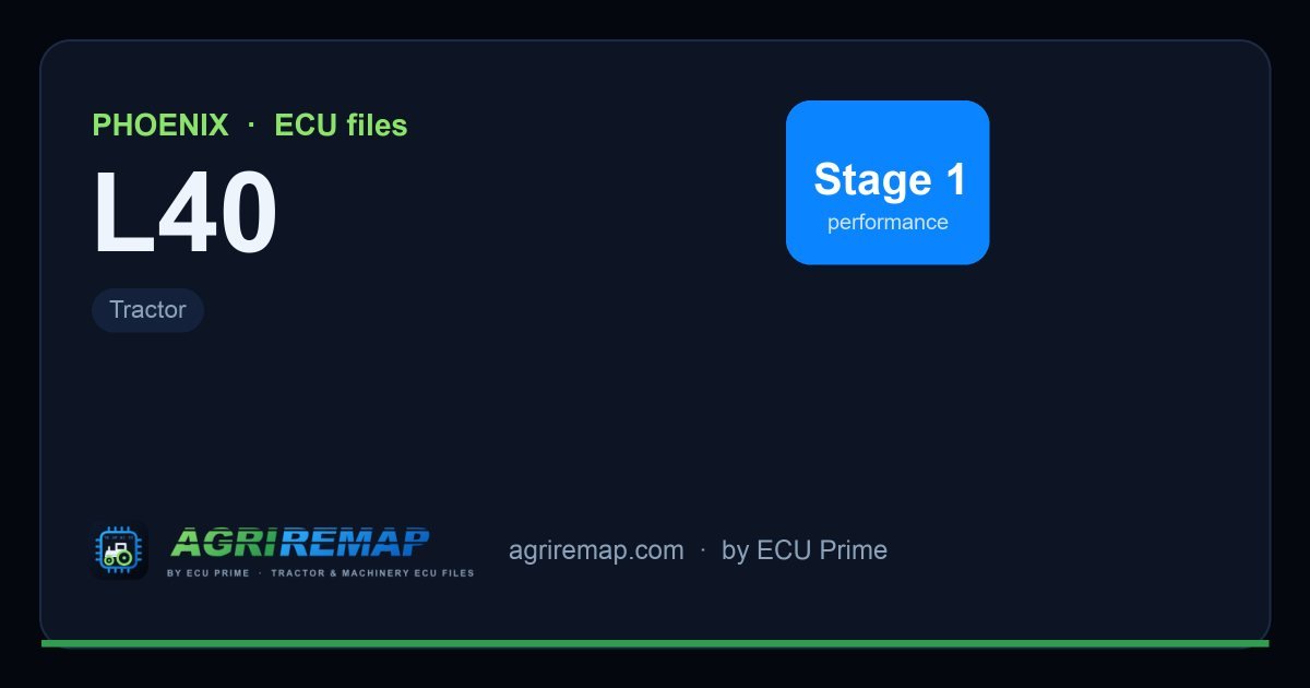 Available solutions for the PHOENIX L40 ECU family: Stage 1 Remap