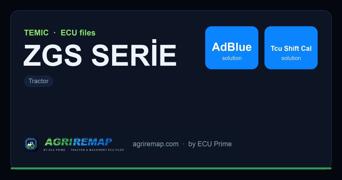 Available solutions for the TEMIC ZGS SERİE ECU family: AdBlue / SCR Delete