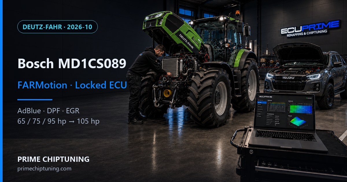 Deutz-Fahr Kilitli Bosch MD1CS089 Çözümü: FARMotion Traktörlerde AdBlue, DPF, EGR ve Güç Yazılımı